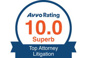 Avvo Rating 10.0 Superb - Top Attorney Litigation - badge